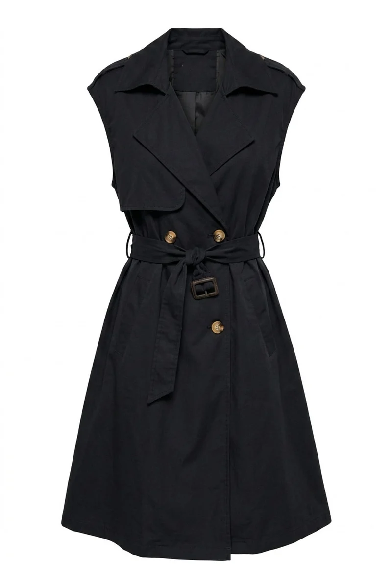 Jade Trench Vest | Black