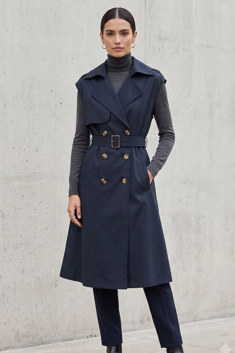 Jade Trench Vest | Black
