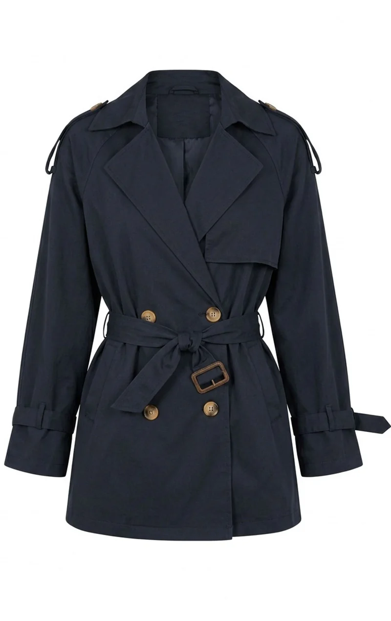 Sybil Short Trench Coat | Black