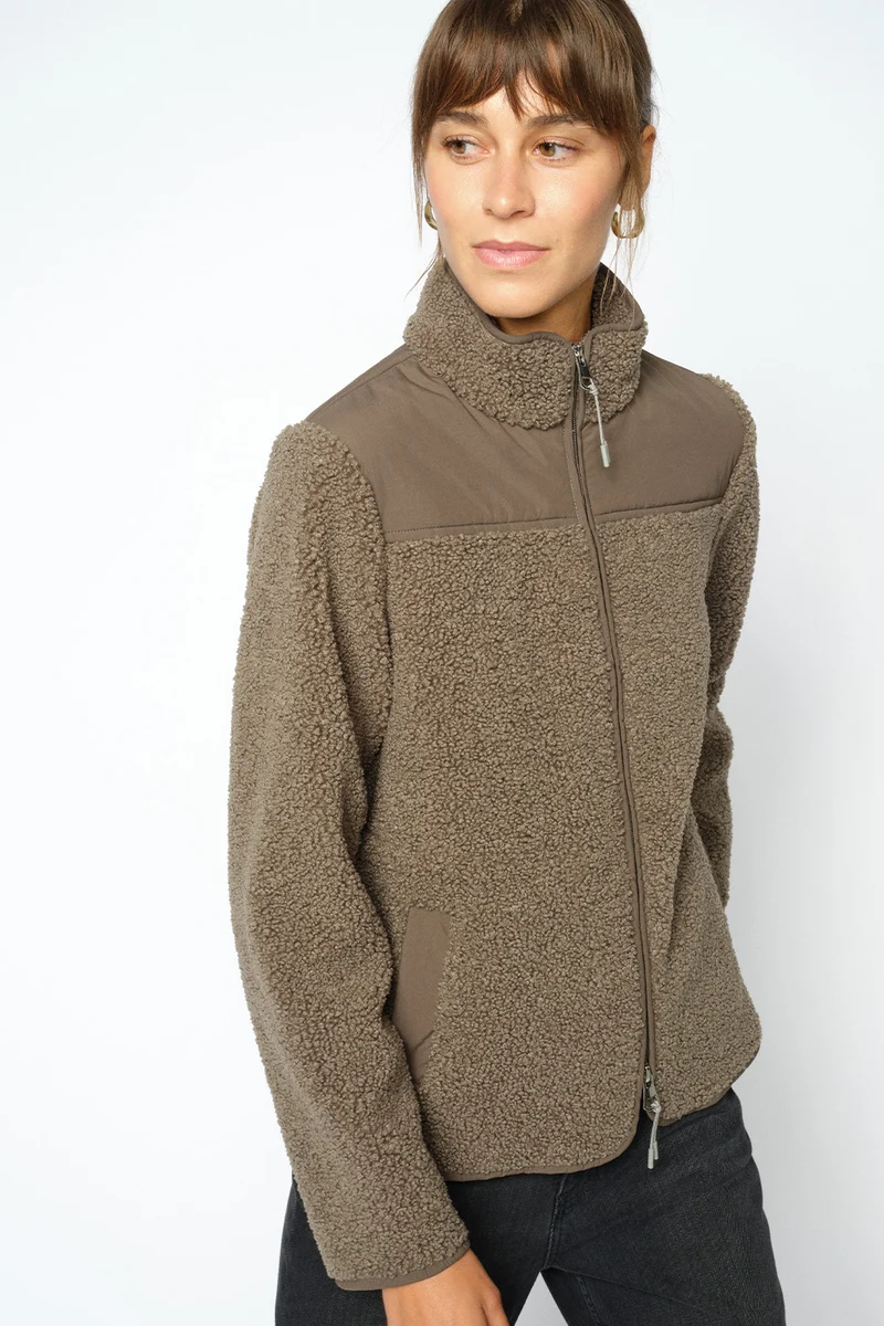Elisa Eli Teddy Jacket | Dusty Olive | Jakke fra Mos Mosh