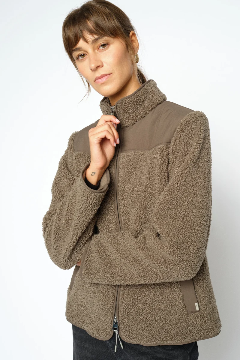 Elisa Eli Teddy Jacket | Dusty Olive | Jakke fra Mos Mosh