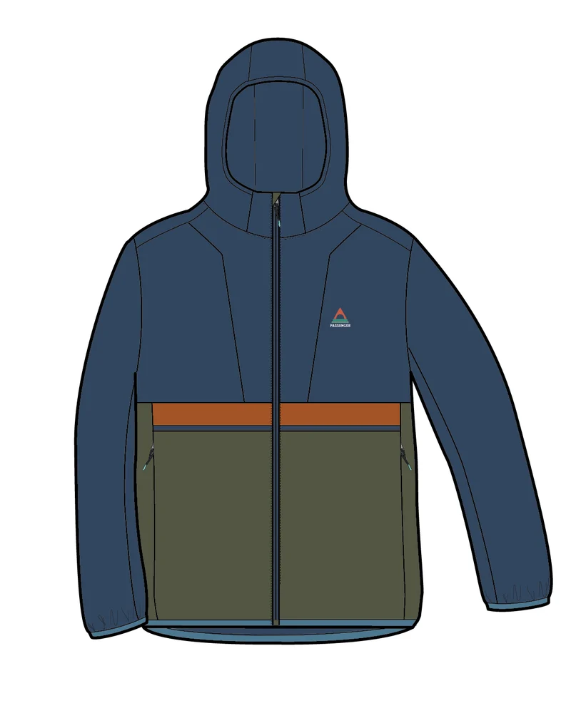 Gusto Windshell Außen Jacke - Khaki/Dunkles Denim