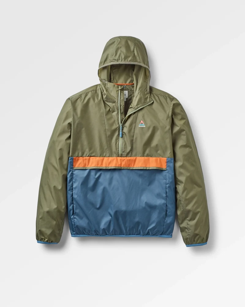 Gusto Windshell Anorak - Khaki/Dunkles Denim