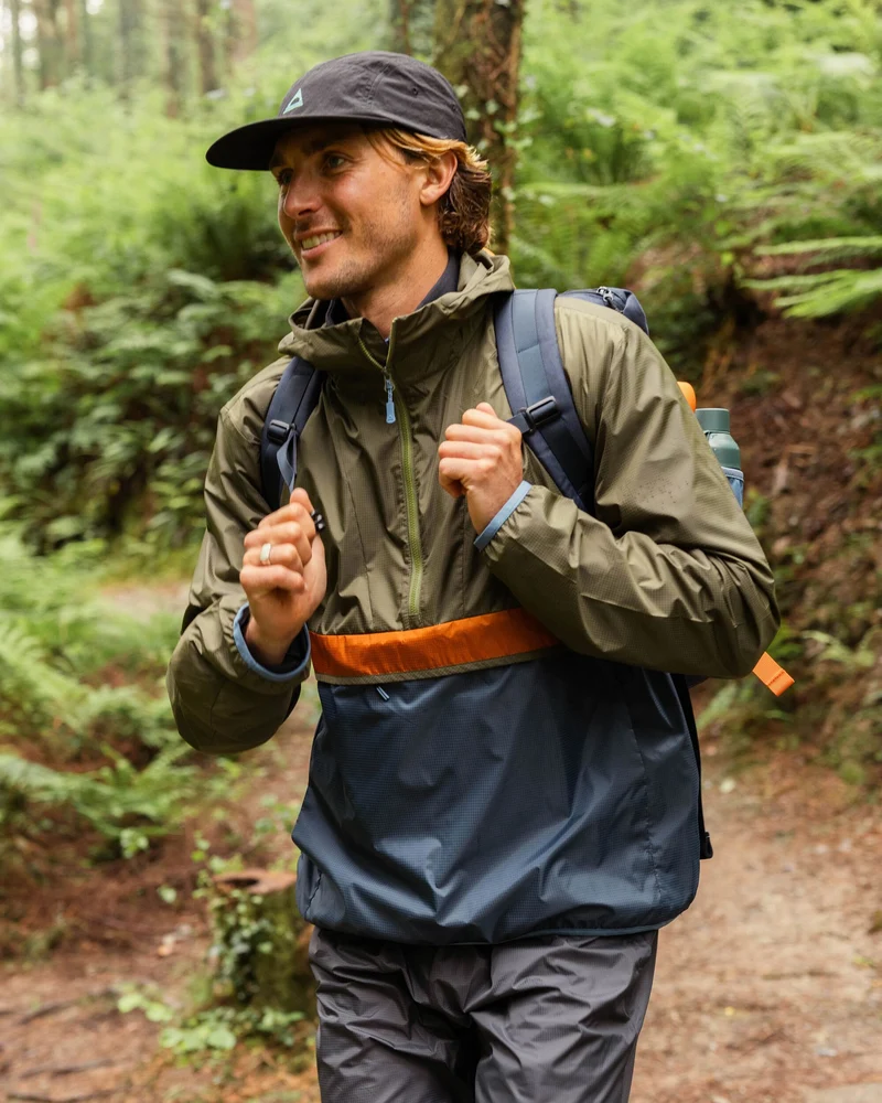 Gusto Windshell Anorak - Khaki/Dunkles Denim