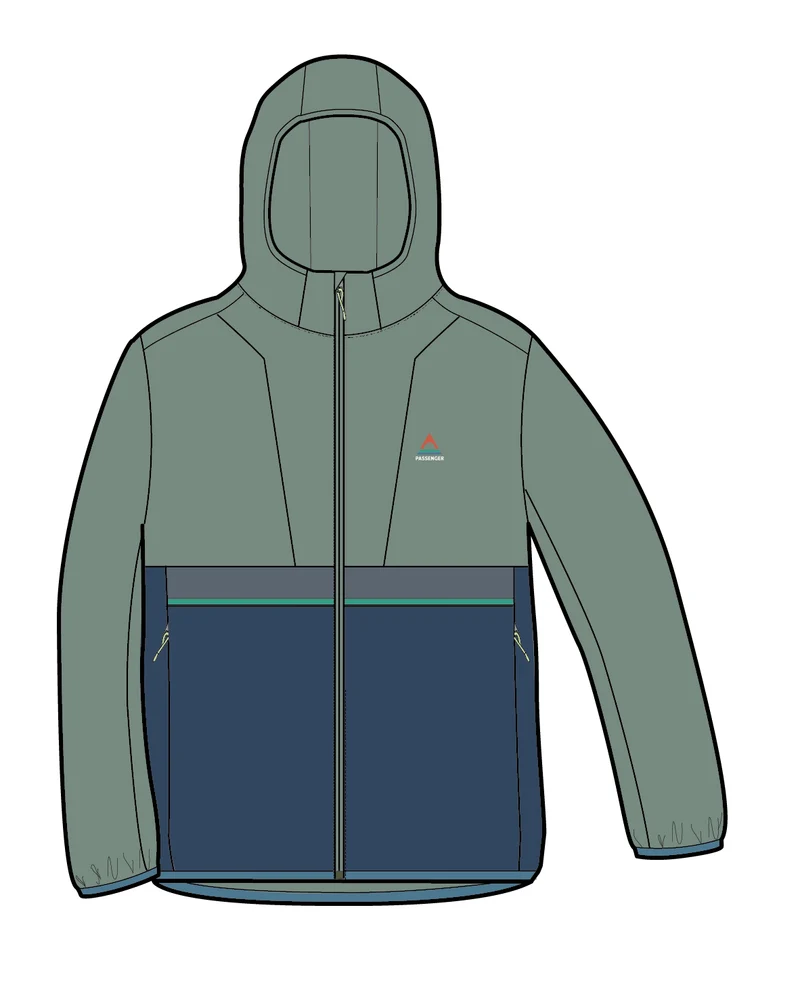 Viento Windshell Jacke - Pistazie/Dunkles Denim