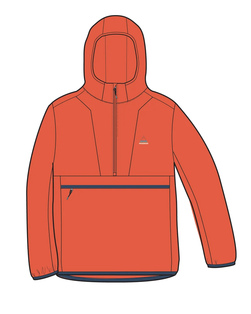 Viento Windshell Anorak - Ember Orange