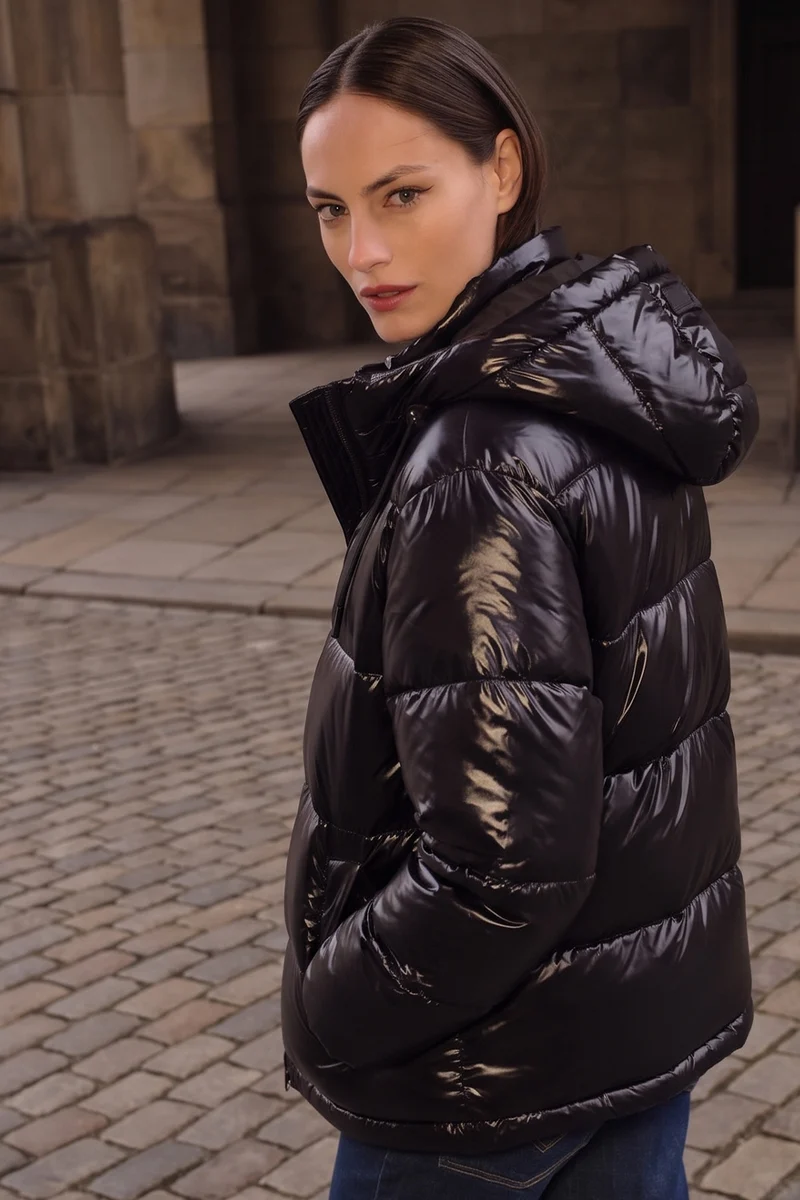 Jilly Metallic Down Jacket | Black | Jakke fra Mos Mosh