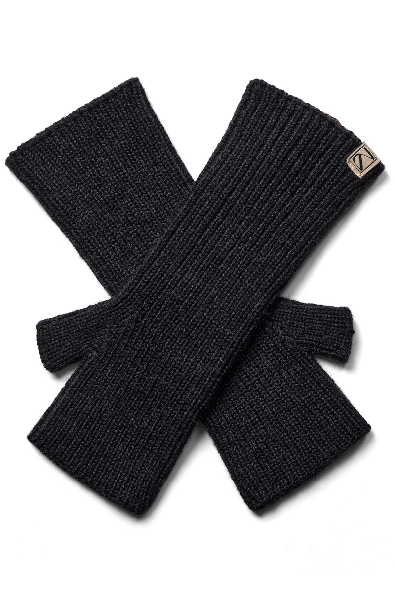 Tova Wool Rib Mittens | Dark Navy | Accessories fra Mos Mosh