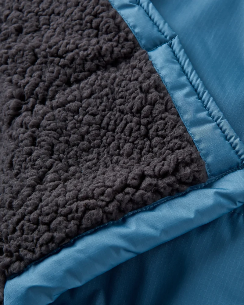 Escapism Sherpa Lined Changing Robe - Moonlight Blue → Escapism Sherpa Gefütterter Surf-Poncho - Moonlight Blue
