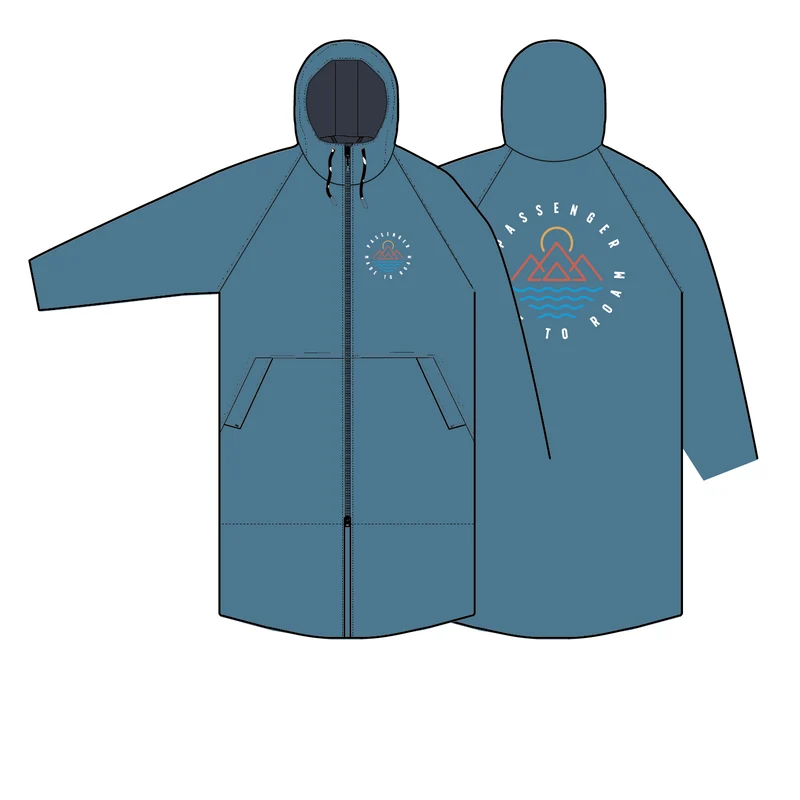 Escapism Sherpa Lined Changing Robe - Moonlight Blue → Escapism Sherpa Gefütterter Surf-Poncho - Moonlight Blue
