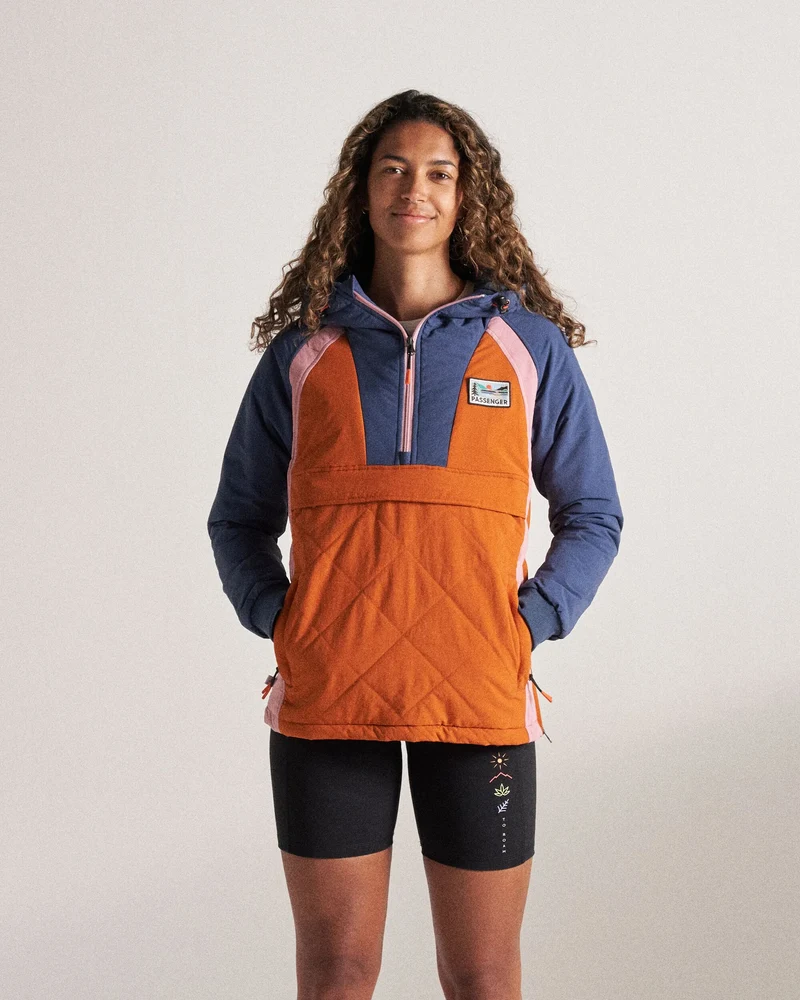 Ocean Isolierter Anorak - Dunkles Denim/Sunset Orange