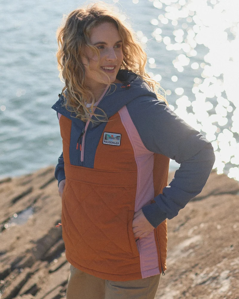 Ocean Isolierter Anorak - Dunkles Denim/Sunset Orange