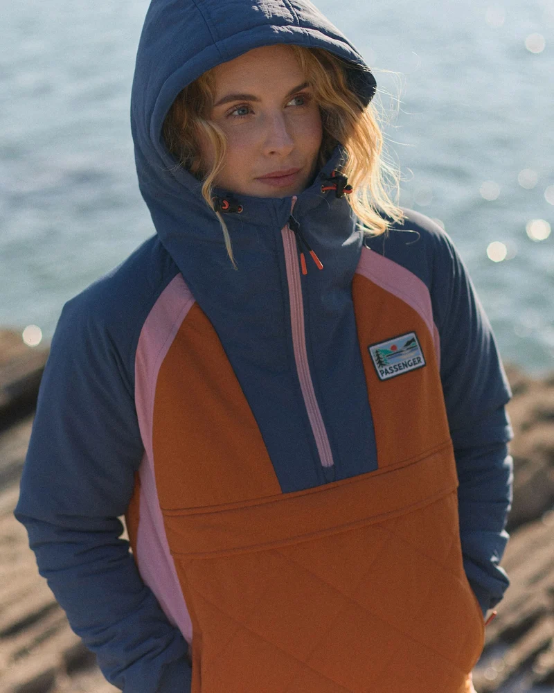 Ocean Isolierter Anorak - Dunkles Denim/Sunset Orange