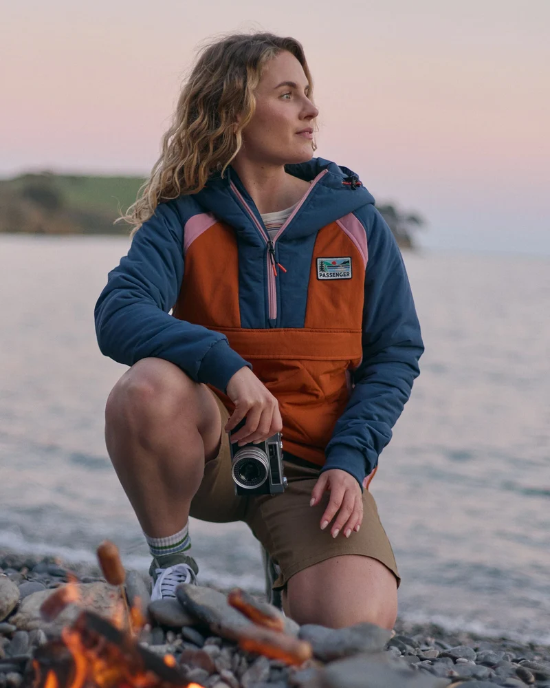 Ocean Isolierter Anorak - Dunkles Denim/Sunset Orange
