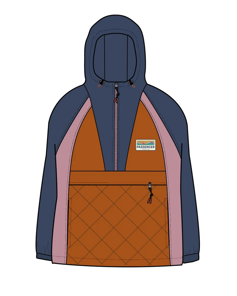 Ocean Isolierter Anorak - Dunkles Denim/Sunset Orange