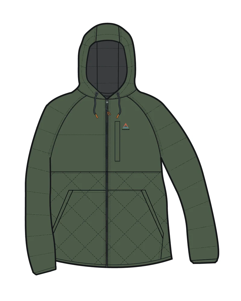 Dylan Isolierte Full-Zip-Jacke - Wildgrün