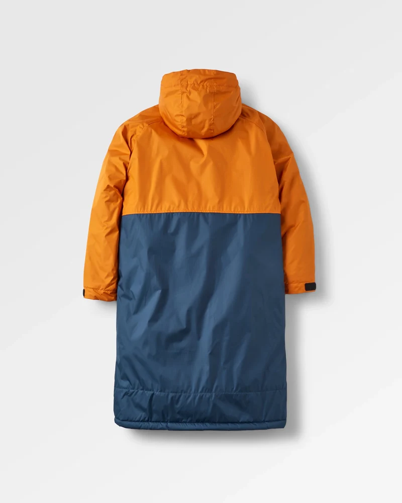 Waves Sherpa Lined Changing Robe - Sunrise Orange/Rich Navy Waves Sherpa-gefütterter Surf-Poncho - Sunrise Orange/Rich Navy