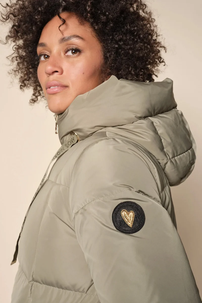Nova Square Down Coat | Tea | Frakke fra Mos Mosh