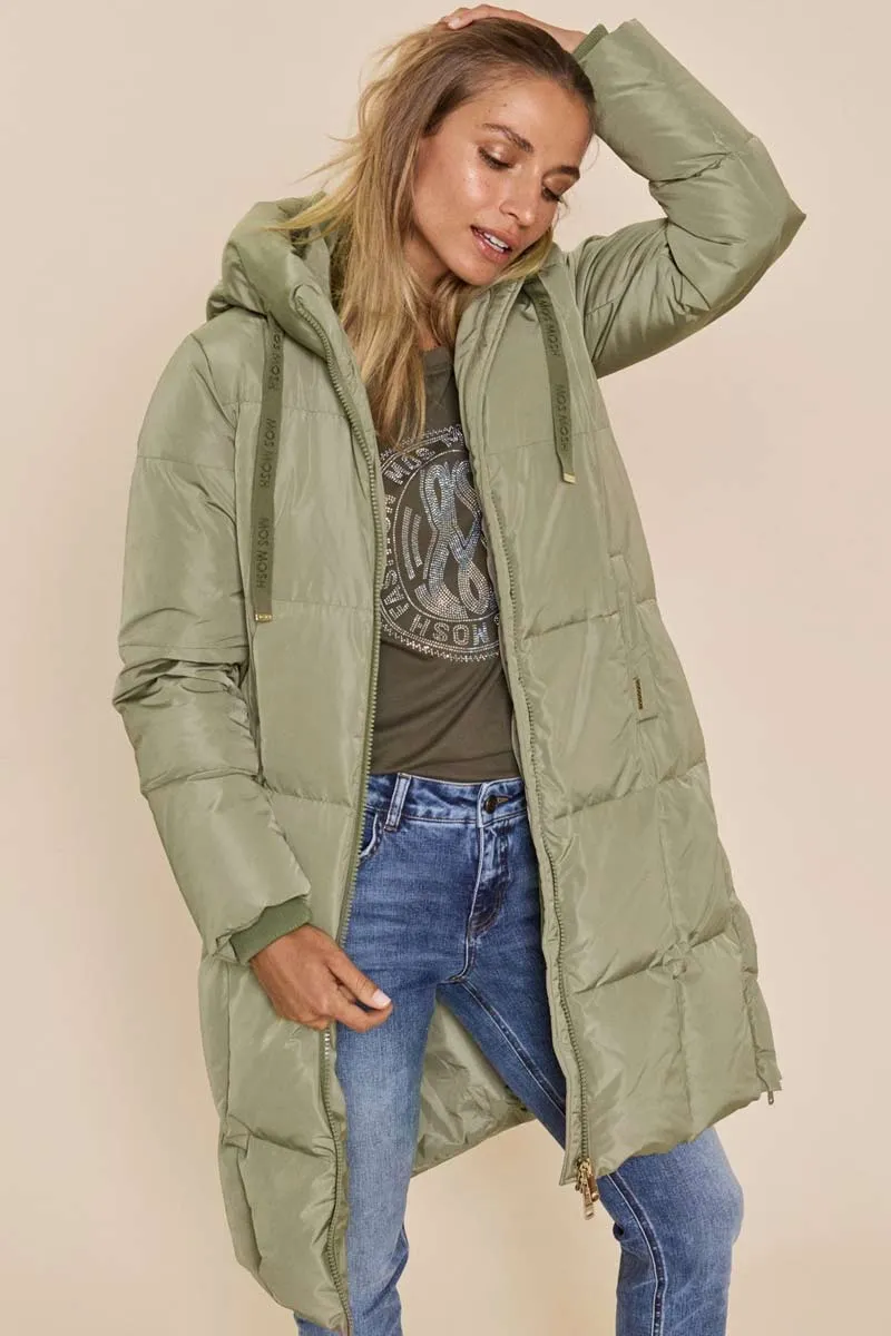 Nova Square Down Coat | Tea | Frakke fra Mos Mosh
