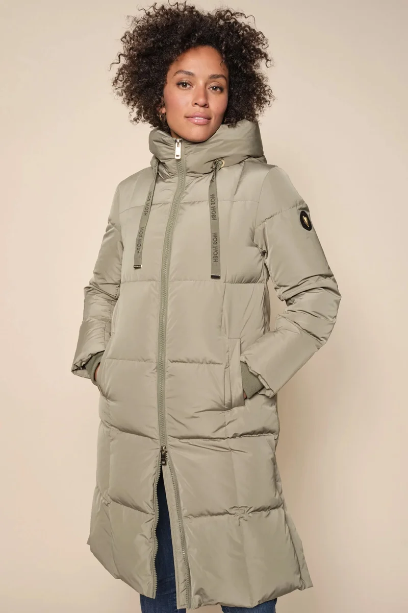 Nova Square Down Coat | Tea | Frakke fra Mos Mosh