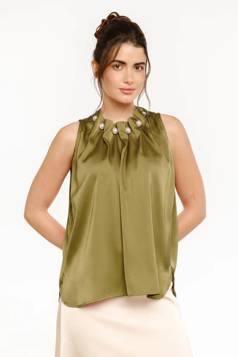 Pip Pearl Top | Avocado