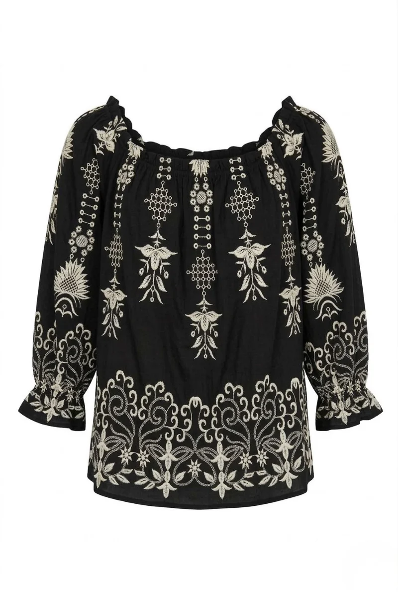Chic Top | Black/White | Top fra Atelier C