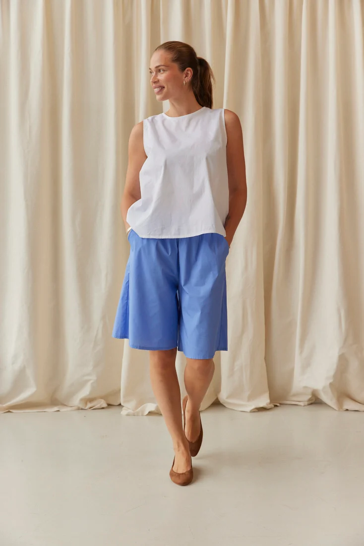 Rosalba Flared Top | White