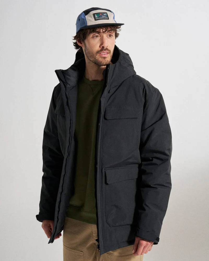 Explorer Wasserdichte Daunenparka - Schwarz