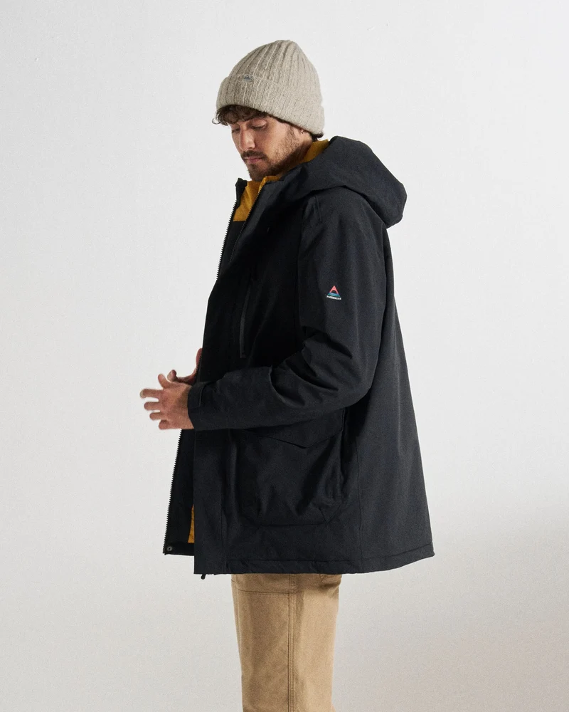Rainier Wasserdichte Parka - Schwarz