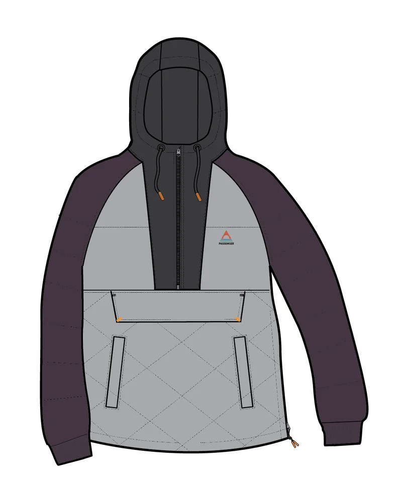 Oceanic Isolierte Anorak - Sturmgrau/Tiefpflaume