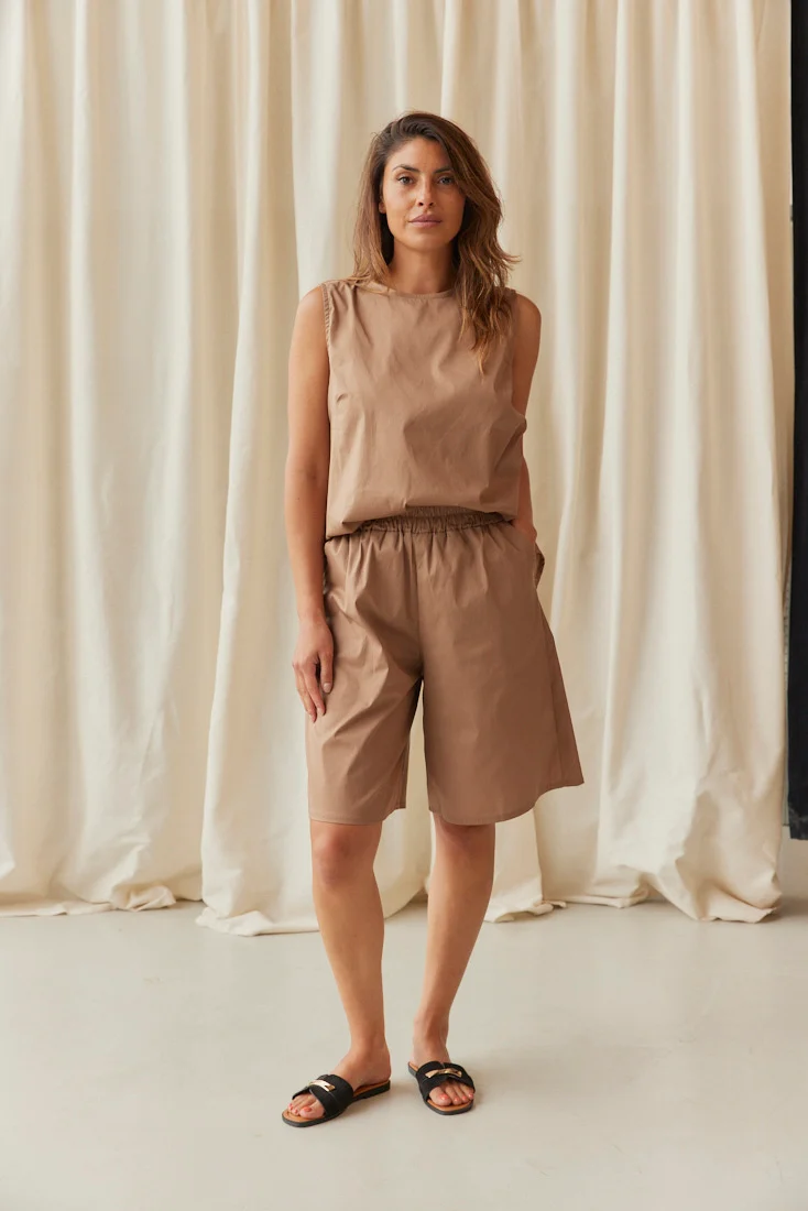Rosalba Flared Top | Camel