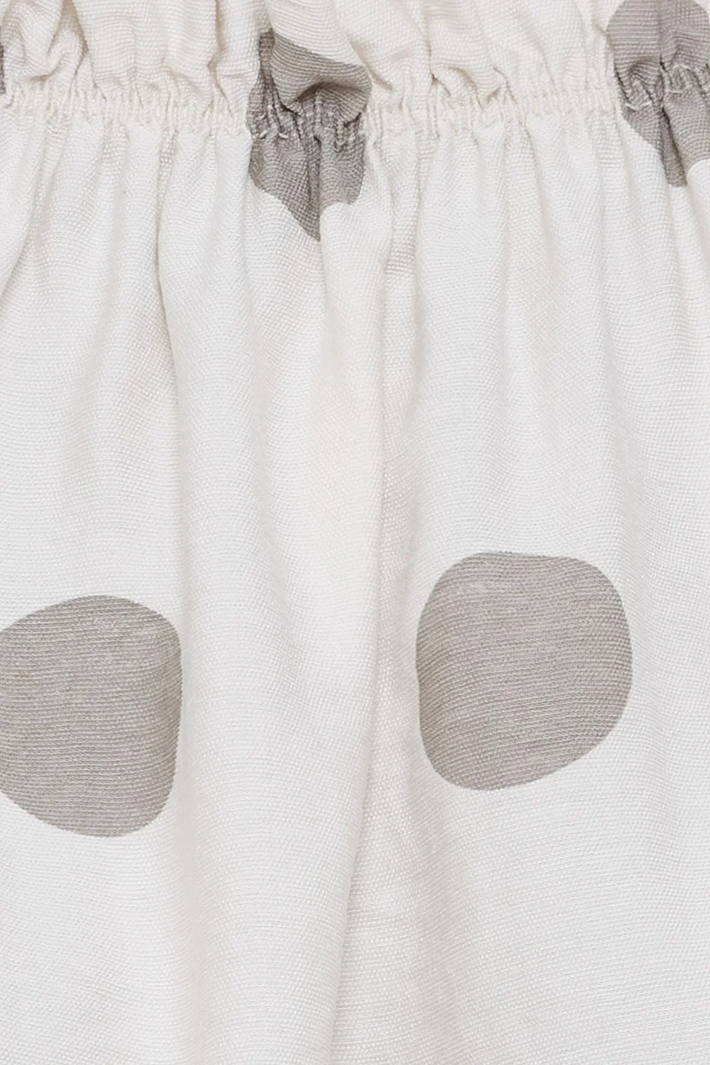 Lucina Dot Top | Beige Polka Dot