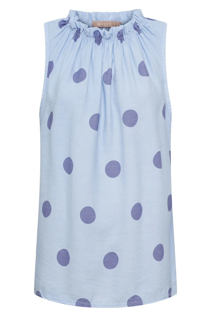 Lucina Dot Top | Celeste Polka Dot