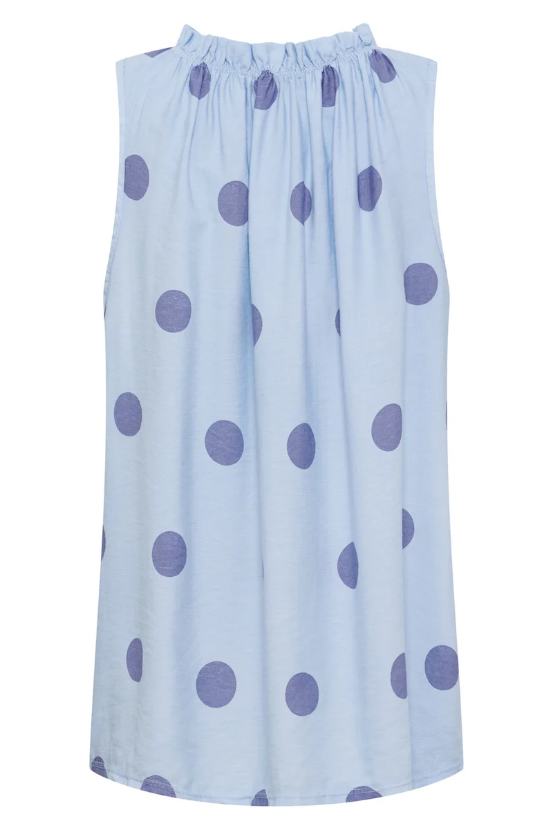 Lucina Dot Top | Celeste Polka Dot