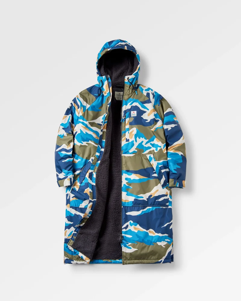 Waves Sherpa Lined Changing Robe - Mount Scenic Khaki Waves Sherpa Gefütterter Surf-Poncho - Mount Scenic Khaki