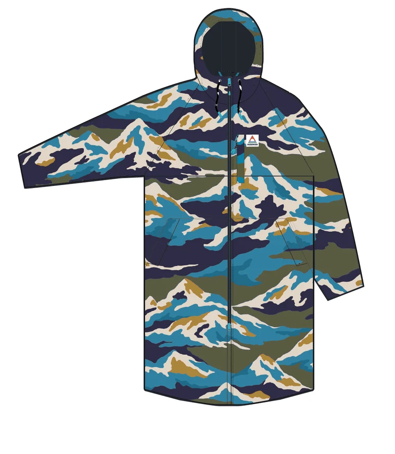 Waves Sherpa Lined Changing Robe - Mount Scenic Khaki Waves Sherpa Gefütterter Surf-Poncho - Mount Scenic Khaki