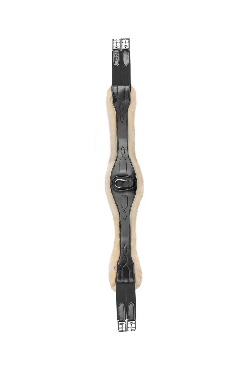 Ledergurt mit Eco-Wolle, Lang Black 120 cm