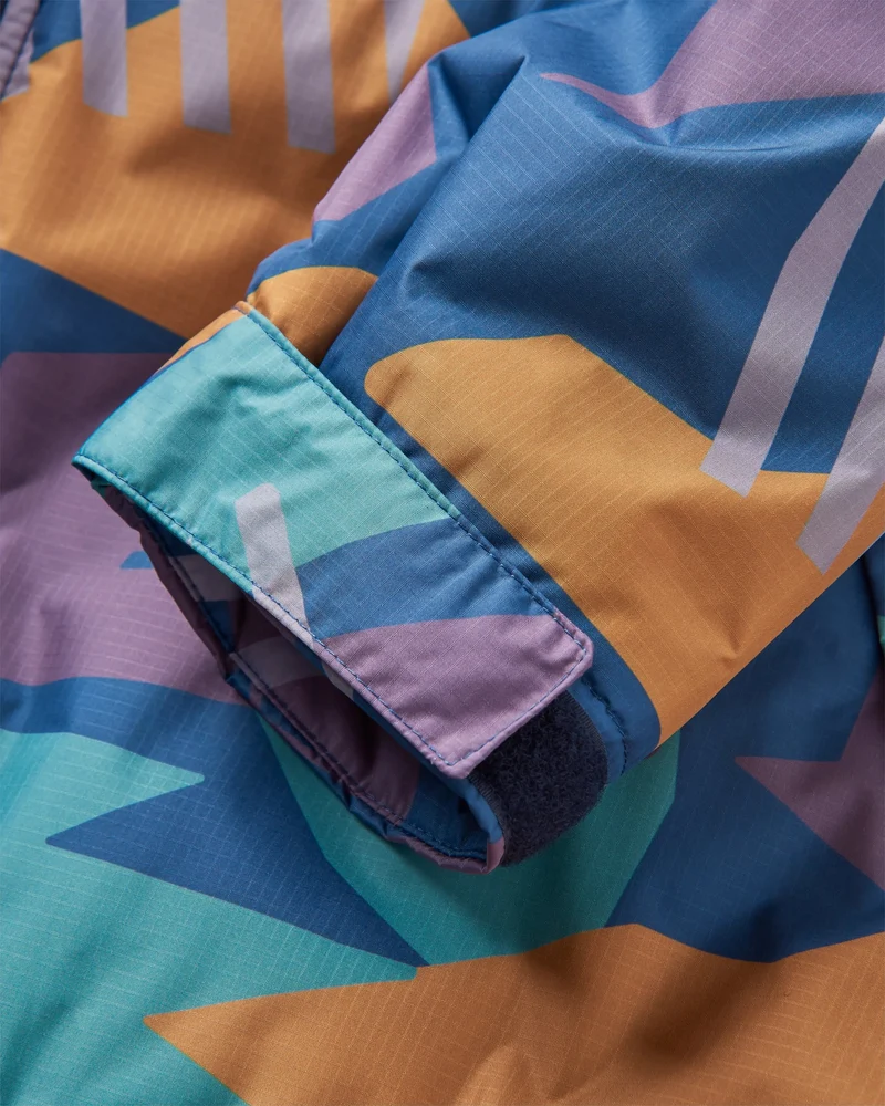 Waves Sherpa Lined Changing Robe - Tiefblaues Tarn-Muster