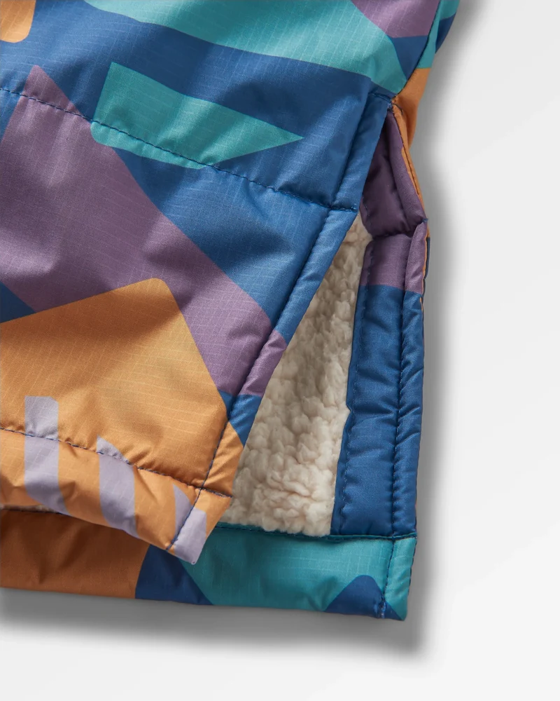 Waves Sherpa Lined Changing Robe - Tiefblaues Tarn-Muster
