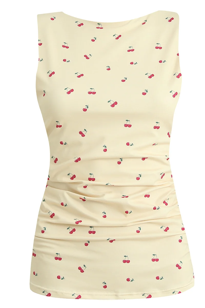 Alma Turn Top | Yellow Cherry