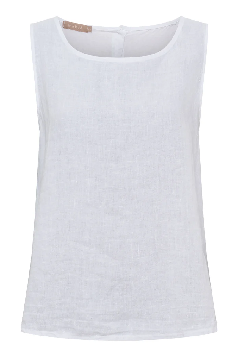 Alessia Linen Top | White