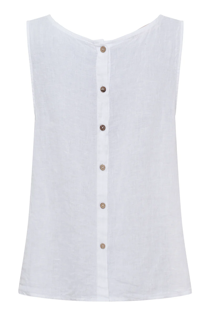 Alessia Linen Top | White