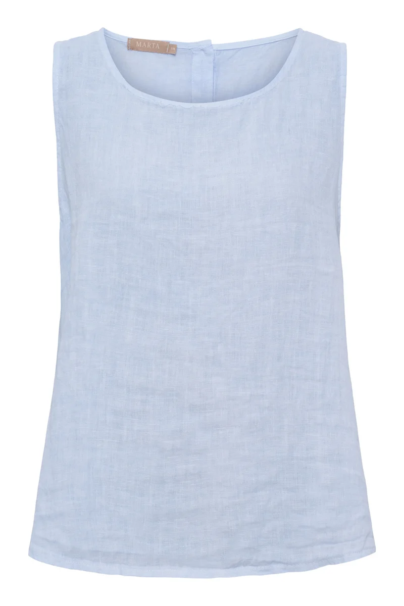 Alessia Linen Top | Cielo