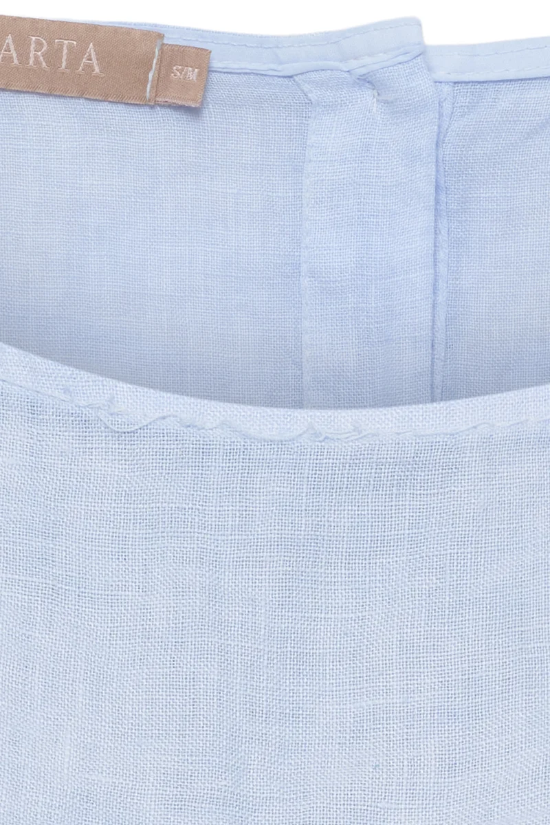 Alessia Linen Top | Cielo