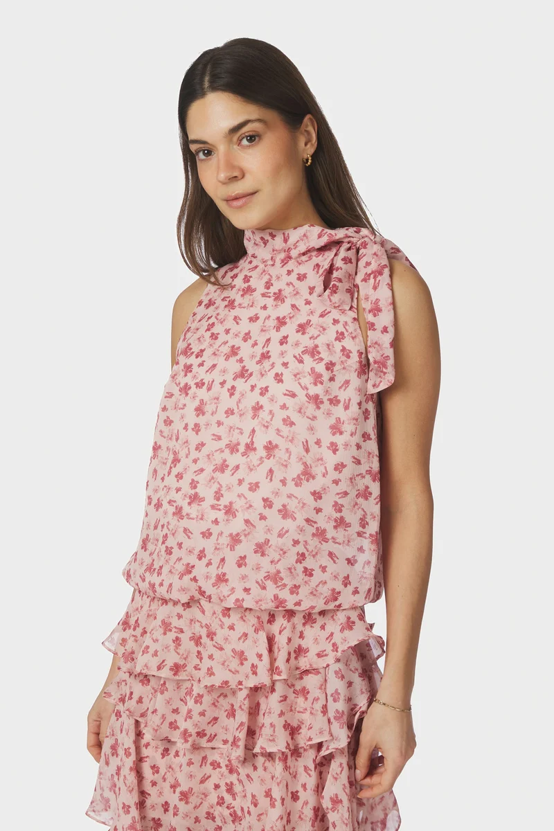 Veda Flower Top | Dusty rose | Top fra Neo Noir