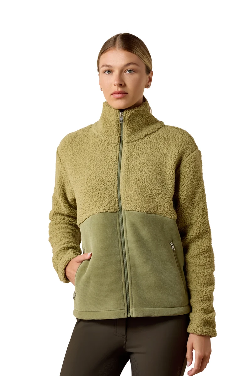 Damen Laviolette Sweatshirt mit durchgehendem Reißverschluss Oil Green M