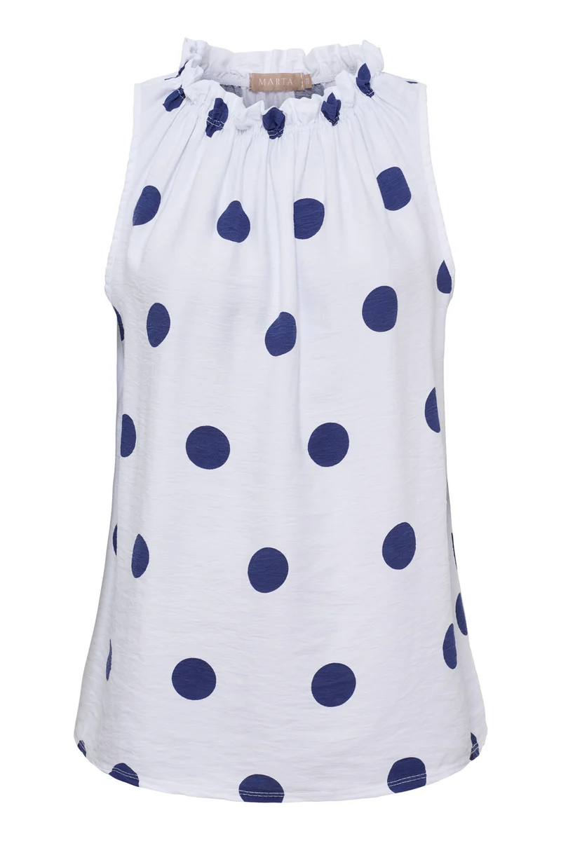 Lucina Dot Top | White Polka Dot