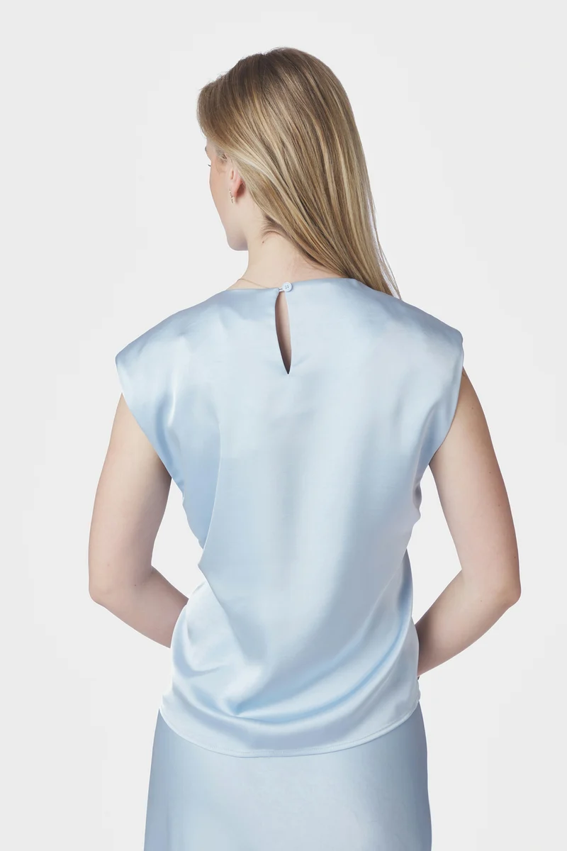 Katarim Heavy Sateen Top | Light Blue | Top fra Neo Noir