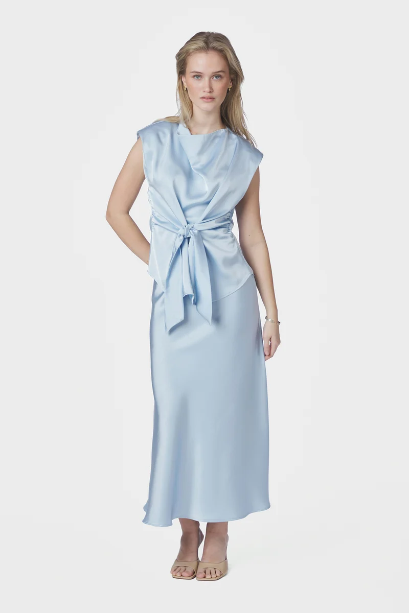Katarim Heavy Sateen Top | Light Blue | Top fra Neo Noir
