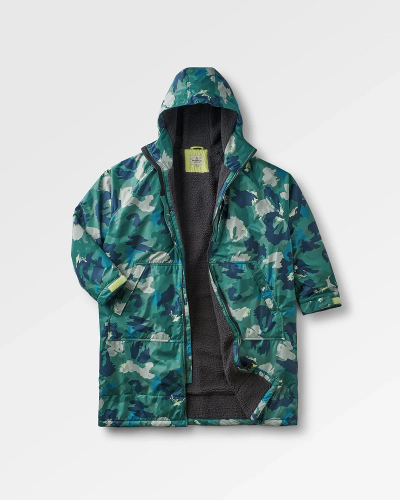 Waves Sherpa Lined Changing Robe - Alpine Camo Regenwald